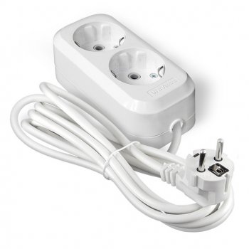 Удлинитель 2гнезда  2м с заземлением ПВС 2200Вт 3х0.75мм² Универсал У10-553 (50)