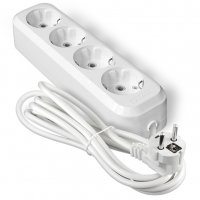 Удлинитель 4гнезда 3м с заземлением ПВС 2300Вт 3x0.75мм² Универсал У10-555 (30)