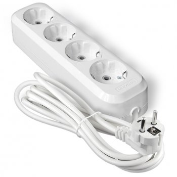 Удлинитель 4гнезда 3м с заземлением ПВС 2300Вт 3x0.75мм² Универсал У10-555 (30)