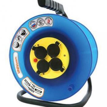 Удлинитель-катушка 4гнезда 50м с заземлением ПВС 3500Вт 3x1.5мм² IP44 Универсал ВЕМ-250*