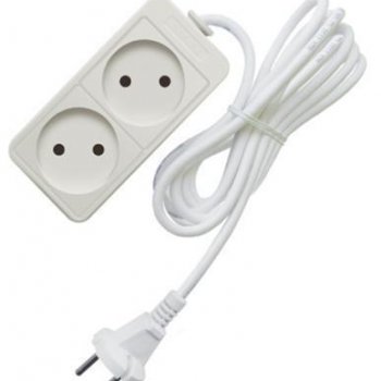 Удлинитель 2гнезда  3м без заземления ПВС 2200Вт 2x0.75мм² Союз (50)