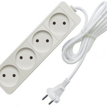 Удлинитель 4гнезда  3м без заземления ПВС 1300Вт 2x0.75мм² Союз (40)