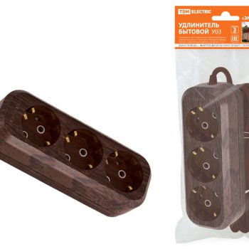 Удлинитель 3гнезда  5м с заземлением ПВС 3500Вт 3x1мм² TDM Бук У03 (10)