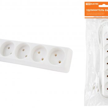 Удлинитель 5гнёзд 5м без заземления ПВС 1300Вт 2x0.75мм² TDM (20)