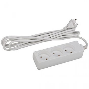 Удлинитель 3гнезда  5м без заземления ШВВП 1300Вт 2x0.75мм² Эра (20)