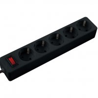 Сетевой фильтр Космос 5гнёзд 1.8м ПВС 2200Вт 3x0.75мм² черный (20)