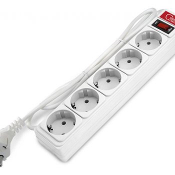 Сетевой фильтр Союз 5гнёзд 1.5м ПВС 2200Вт 3x0.75мм² белый (30)