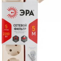 Сетевой фильтр Эра USF 5гнёзд 5м 3x0.75мм² 2200Вт бежевый