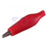 Зажим "крокодил" 5А 40мм красный в изоляторе (200)