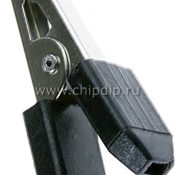 Зажим "крокодил" 5А 40мм черный в изоляторе (2000