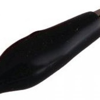 Зажим "крокодил" 5А черный в изоляторе 56мм (100)