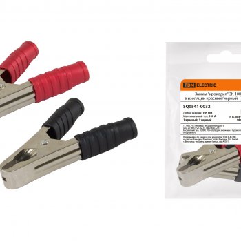 Зажим "крокодил" 100А 105мм 2шт TDM (10/200)