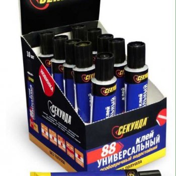 Клей Секунда Универсальный 88 особопрочный водостойкий 30мл шоу-бокс (10/60)