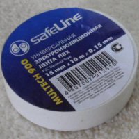 Изолента Safeline 15мм х 10м белый (10/250)