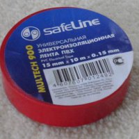 Изолента Safeline 15мм х 10м красный (10/250)