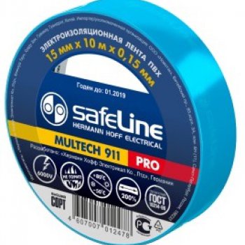 Изолента Safeline 15мм х 10м синий (10/250)*