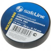 Изолента Safeline 15мм х 20м черный (10/200)*