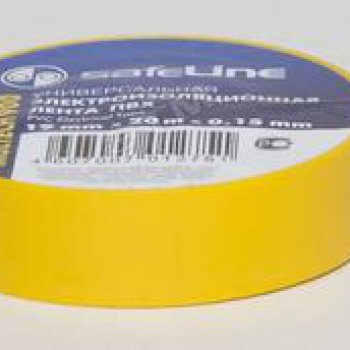 Изолента Safeline 19мм х 20м желтый (10/200)