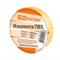 Изолента TDM 15мм х 10м желтый (10/350)