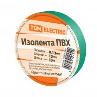 Изолента TDM 15мм х 10м зеленый (10/350)