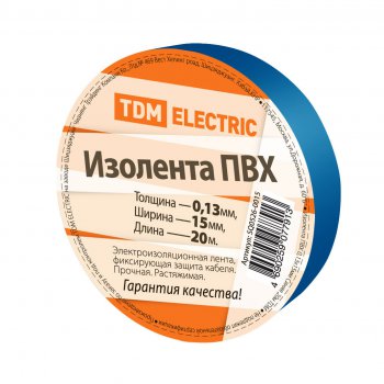 Изолента TDM 15мм х 20м синий (10/240)
