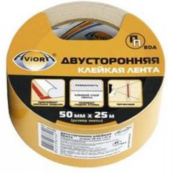 Лента двусторонняя Aviora тканевая основа 50мм х 10м (36)