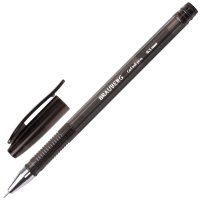 Ручка гелевая черный стержень игольчатый узел 0.5мм Brauberg "Income" корпус тонированный (36/12)