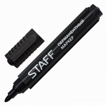 Маркер Staff перманентный (нестираемый) наконечник круглый 2,5мм черный (12)