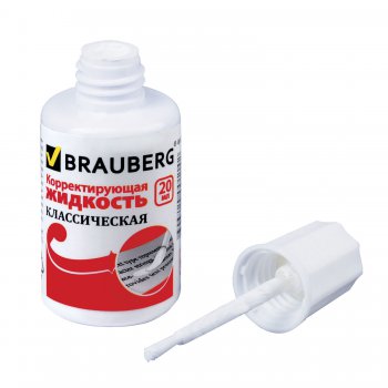 Корректирующая жидкость 20 мл Brauberg "Classic" с кисточкой быстросохнущая (1/12)