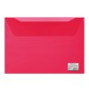 Папка-конверт на кнопке А4 BRAUBERG 150мкм до 100л пластик прозрачная красная (1/10)