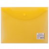 Папка-конверт на кнопке А5 BRAUBERG 150мкм 240*190мм пластик прозрачная желтая (1/10)