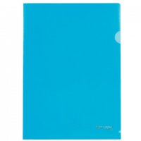 Папка-уголок BRAUBERG "Office" А4 синяя 0,10 мм (1/50)