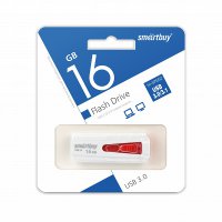 Флэш-диск Smart Buy 16GB  USB 3.0 Iron белый/красный