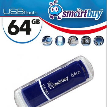 Флэш-диск SmartBuy 64GB USB 3.0 Crown синий