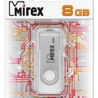 Флэш-диск Mirex 8GB Swivel белый