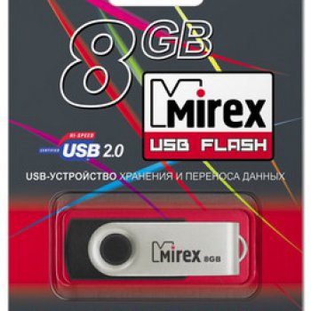 Флэш-диск Mirex 8GB Swivel черный