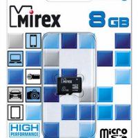 Карта micro-SD Mirex 8GB Class 4/6 (SDHC) (без адаптера)