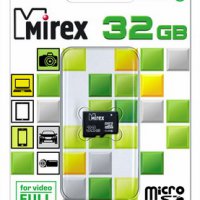 Карта micro-SD Mirex 32GB Class 10 (SDHC) (без адаптера)
