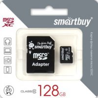 Карта micro-SD SmartBuy 128GB Class 10 UHS-I + адаптер (SDXC)