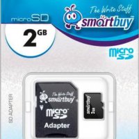 Карта micro-SD SmartBuy 2GB + адаптер (SD)