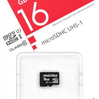 Карта micro-SD SmartBuy 16GB Class 10 UHS-I (SDHC) (без адаптера)