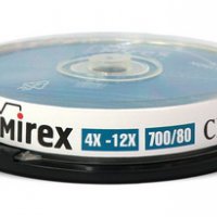 Диск CD-RW Mirex 4-12x Cake box (10/300) 203381