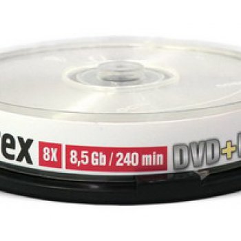 Диск DVD+R Mirex 8,5 Gb 8x Dual Layer full inkjet Cake box (10/300)