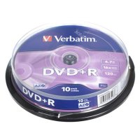 Диск DVD+R Verbatim 16х Cake box (10/200)