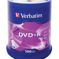 Диск DVD+R Verbatim 16х Cake box (100/400)