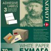 Бумага А4/3 LOMOND 070/50 самоклеящаяся, разделённая на 3 части (210x99 мм) (1/27)