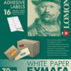 Бумага А4/16 LOMOND 070/50 самоклеящаяся, разделённая на 16 частей (105х37 мм) (1/27)