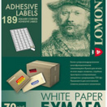 Бумага А4/189 LOMOND 070/50 самоклеящаяся, разделённая на 189 частей (25.4 х 10 мм) (1/27)