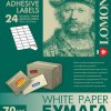 Бумага А4/24 LOMOND 070/50 самоклеящаяся, разделённая на 24 части (64,0х33,4 мм) (1/27)