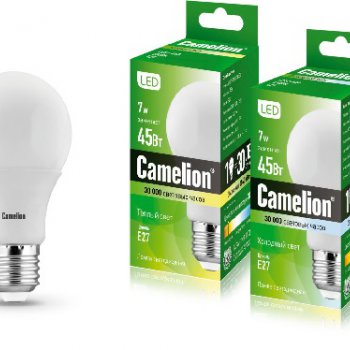 Лампа диодная A60  7Вт Е27 3000К 520Лм Camelion (10)